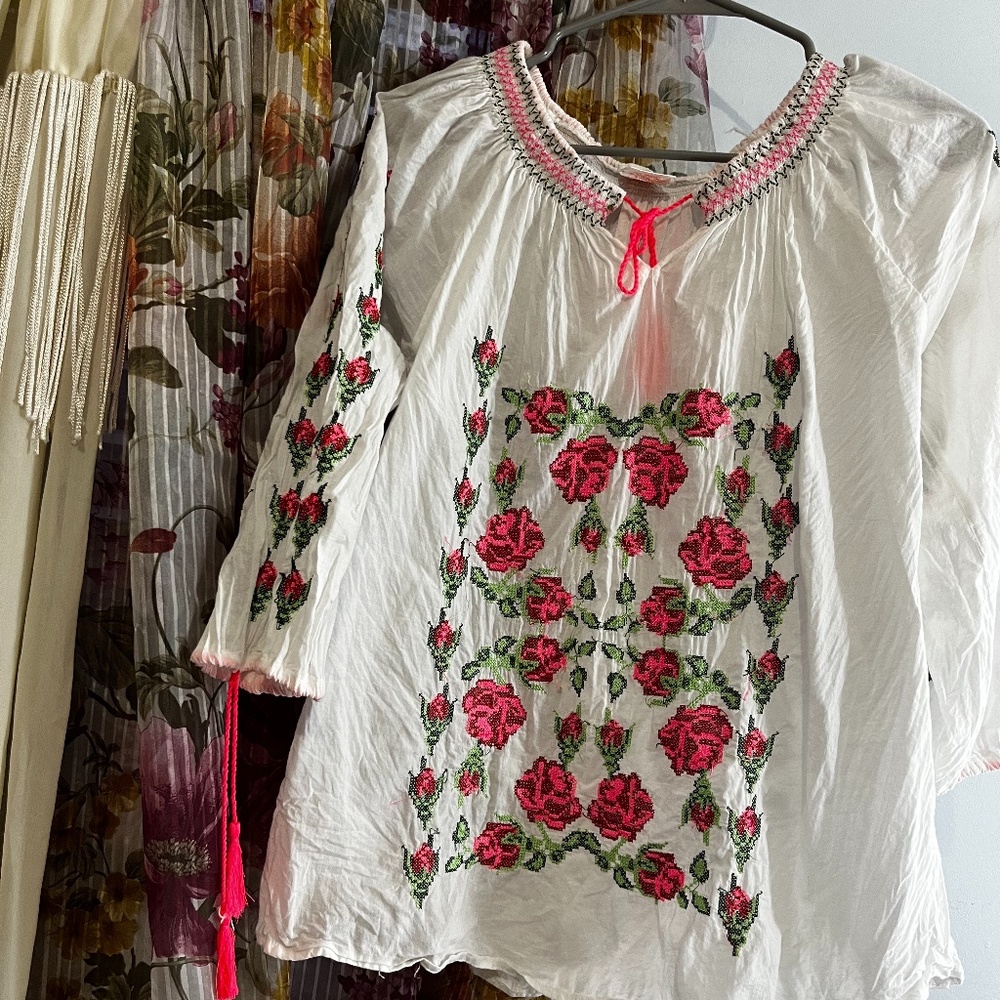 White Knit Blouse